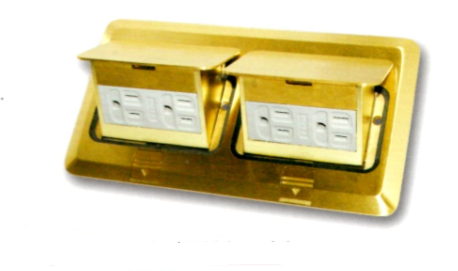 JY-8912G-15123*2 兩聯地板插座附接地雙插座(金色)